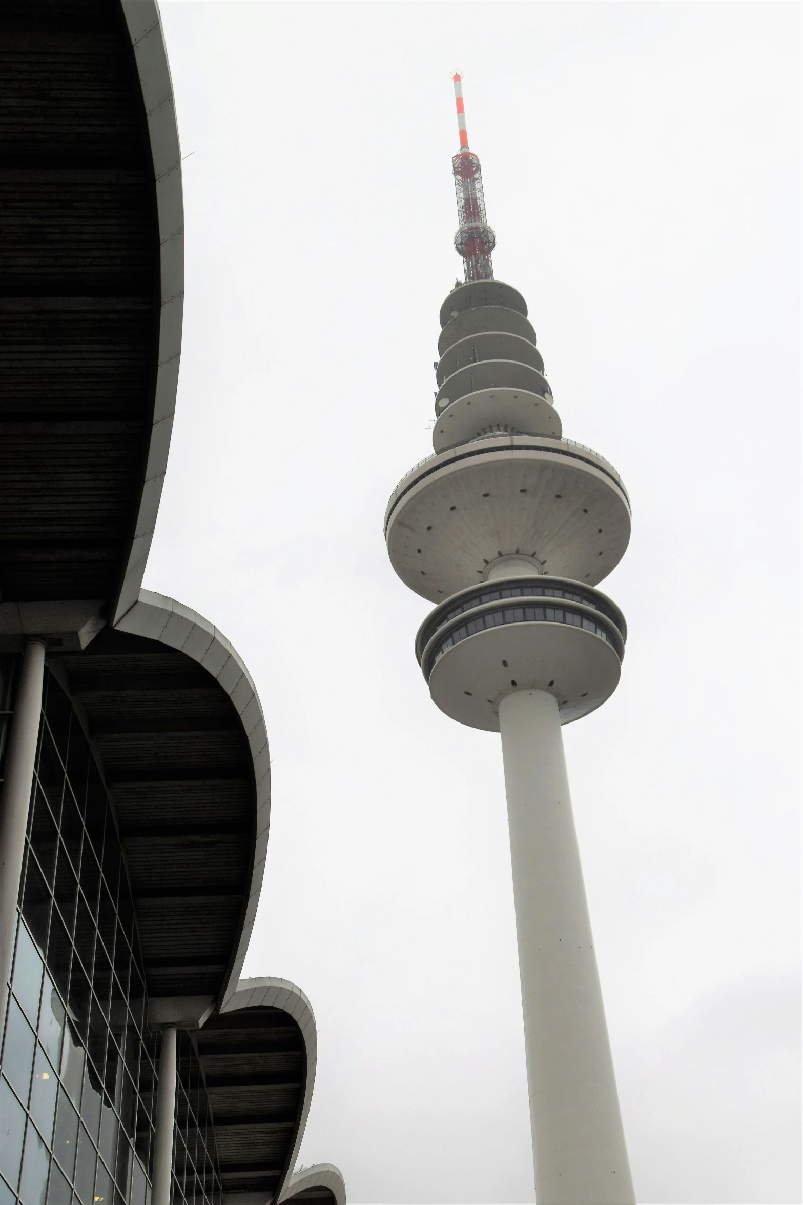 a tall tower and another one with a television on top