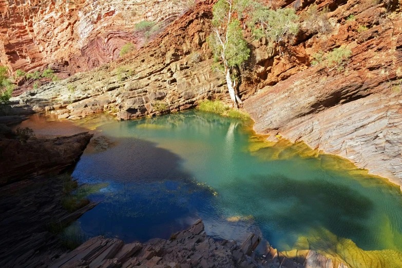 a pool that looks like it is in the ground