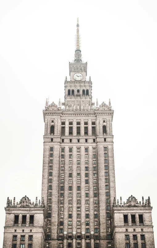 an upward view of a building in the sky