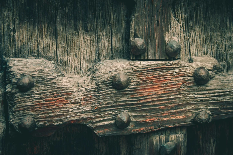 closeup po of old weathered wood with nails