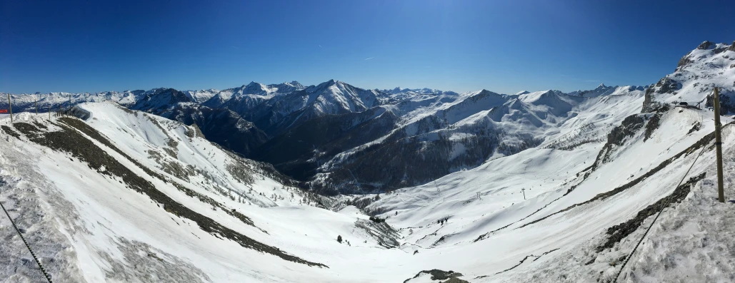 view from a ski lift of the great white mountains in winter