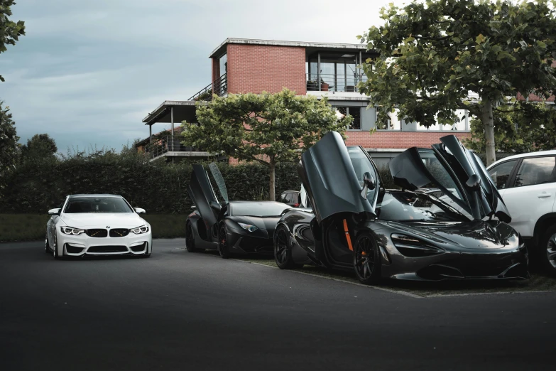 the bmw sports car has it's doors open