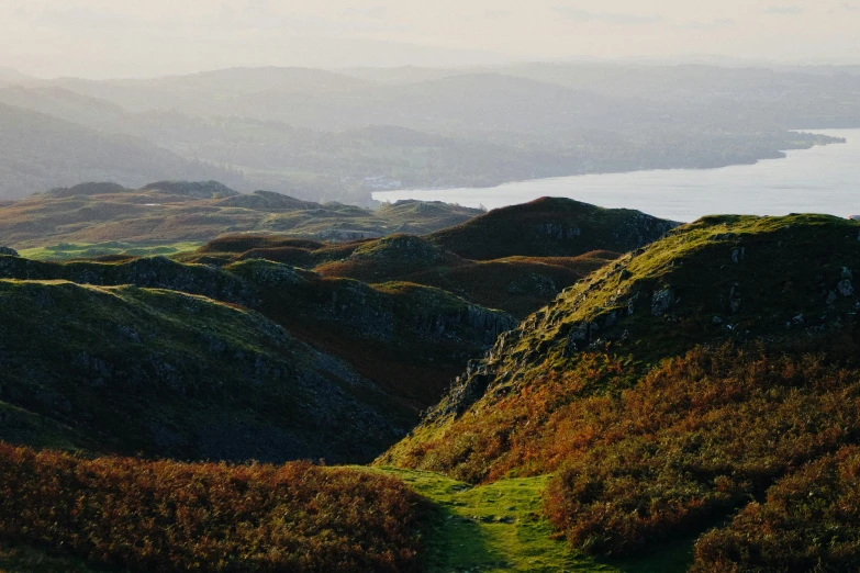 a view of a mountain valley from a mountain top