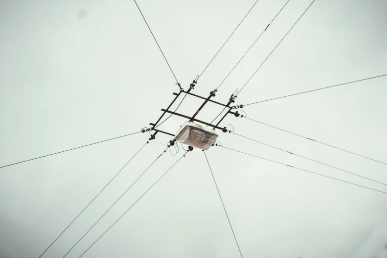 a power line that has lines and a square structure