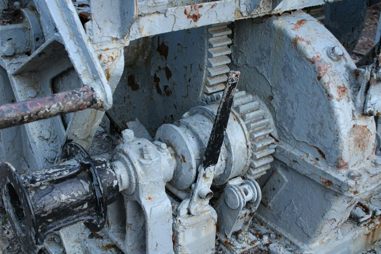 an industrial machinery has rusted on the parts