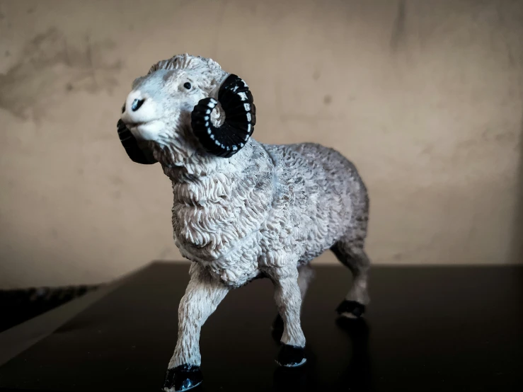 a toy sheep has headphones on its ears