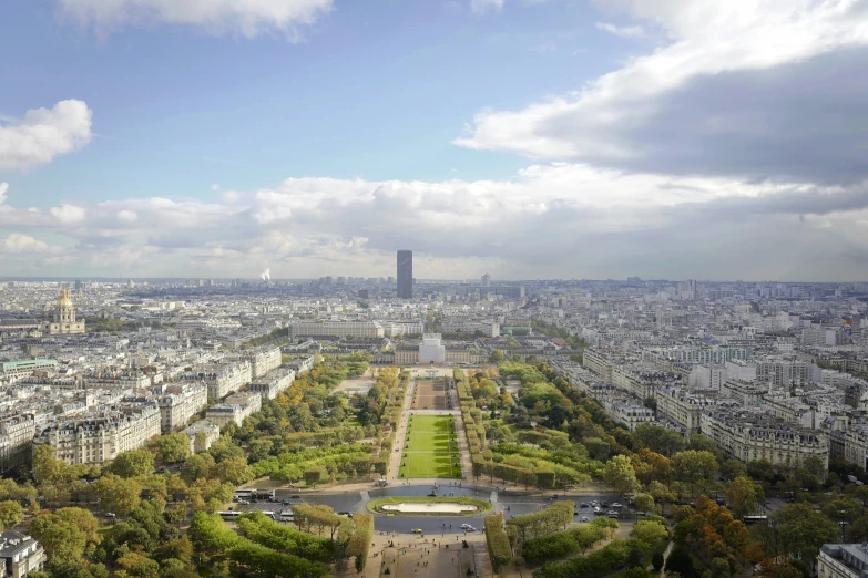 a view of the paris skyline from the eiffel tower