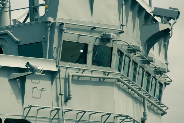 an airplane is seen through the window of a ship