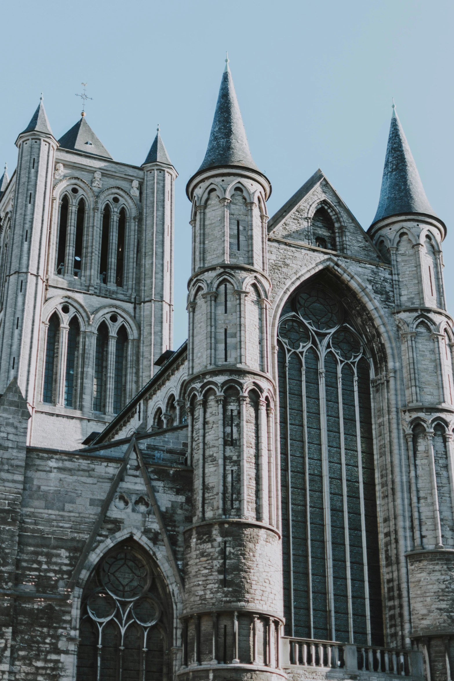 the large gothic church has three massive spires