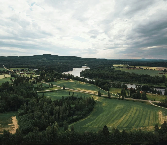 this is a wide view of a green valley