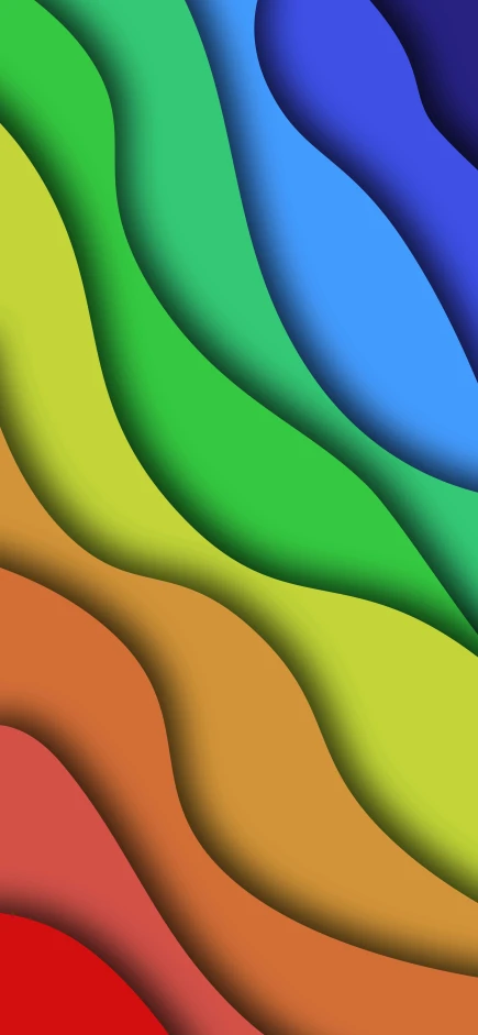 several different colored lines are arranged in the shape of wavy lines