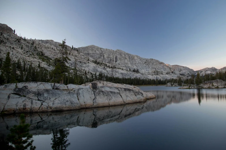 a lake that has some very clear water