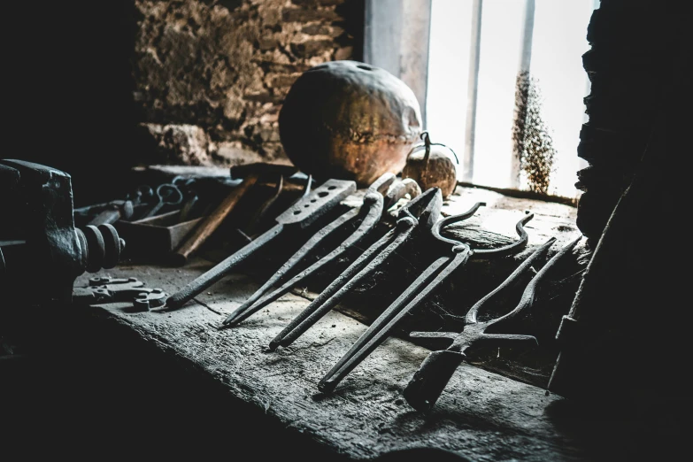 a bunch of tools are sitting on a desk