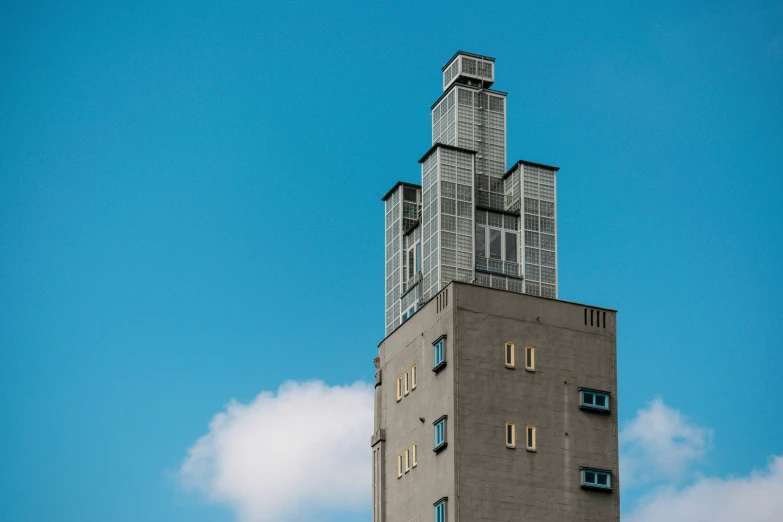 this tower has a clock built on top of it