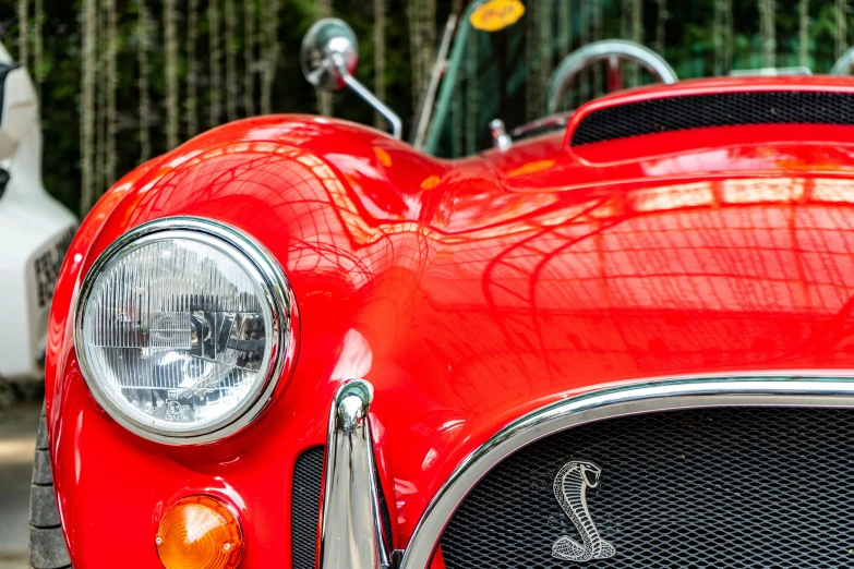 a car's headlight, front view