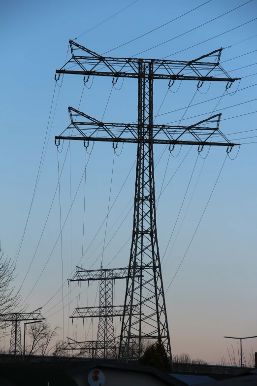 many poles stand tall in the distance