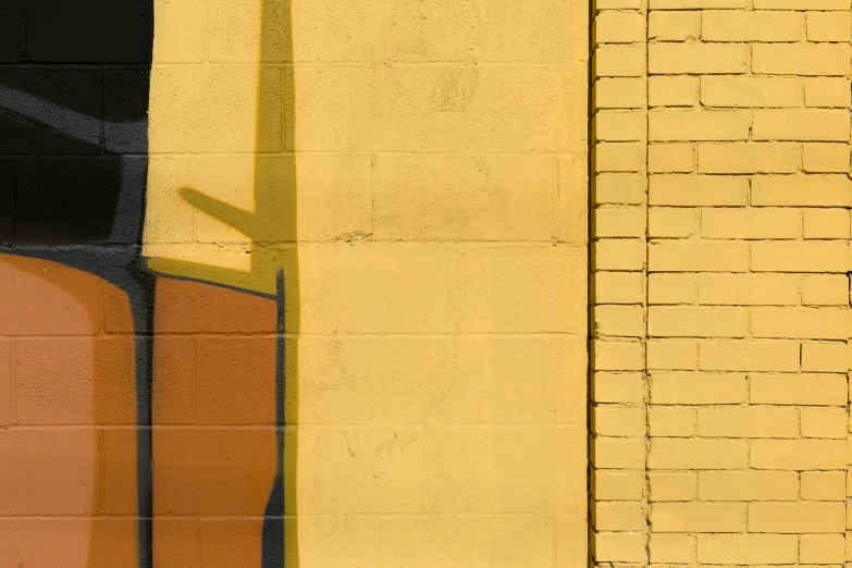 a bird on top of a yellow wall