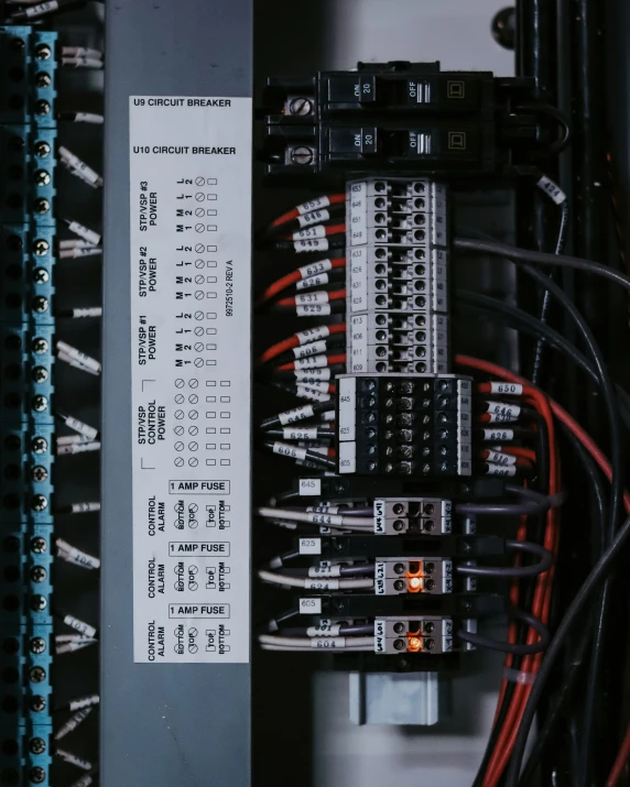 wiring from a server with electrical wires, and many connections