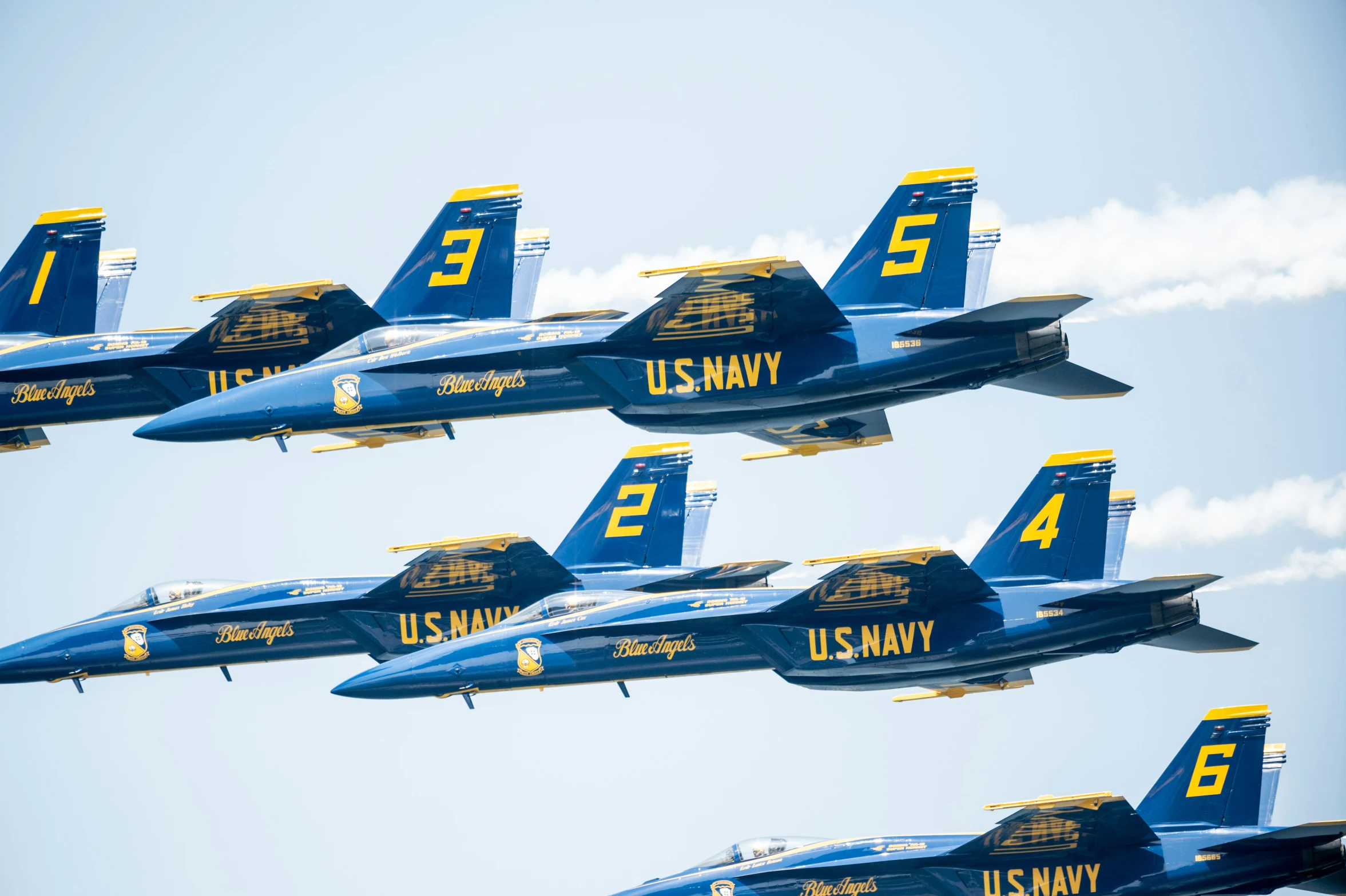 a group of jets fly in formation together