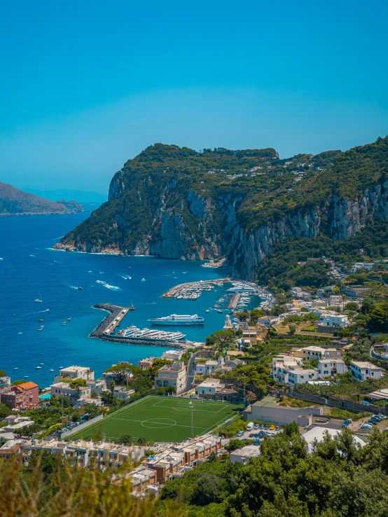 the beautiful blue waters are full of boats