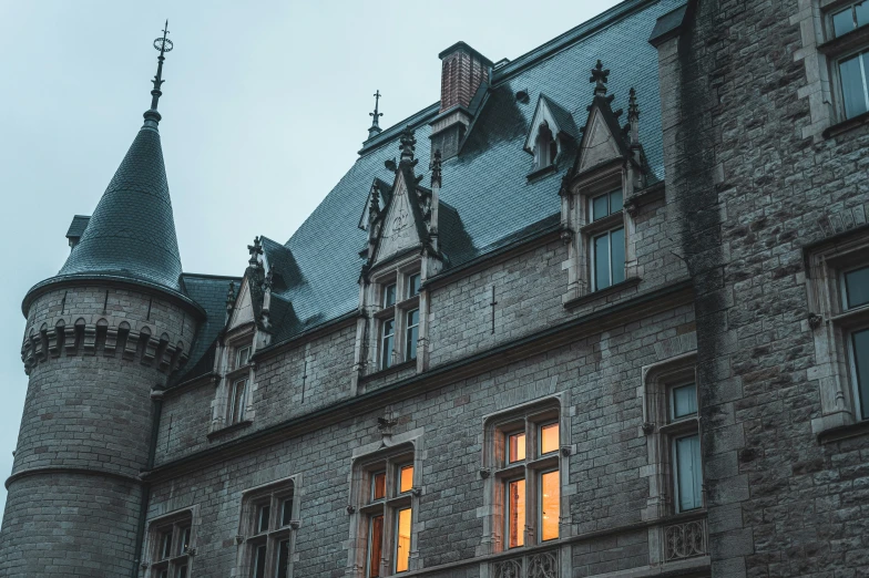 a very tall brick building with several windows