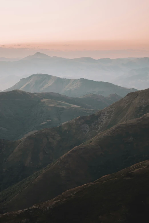 distant view of the hills with low hanging clouds