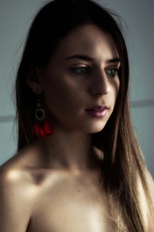 close up of a beautiful woman with long hair