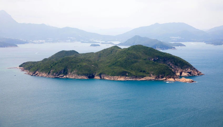 an island with lots of vegetation and water