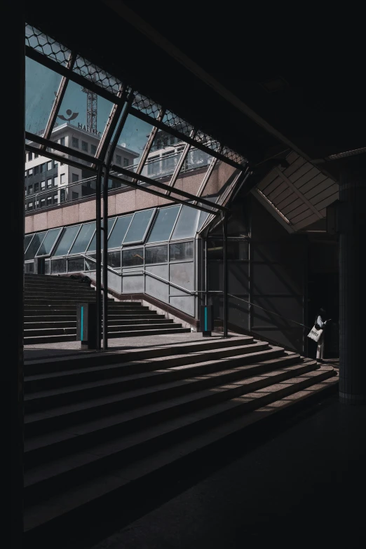 an image of the inside of a building with stairs