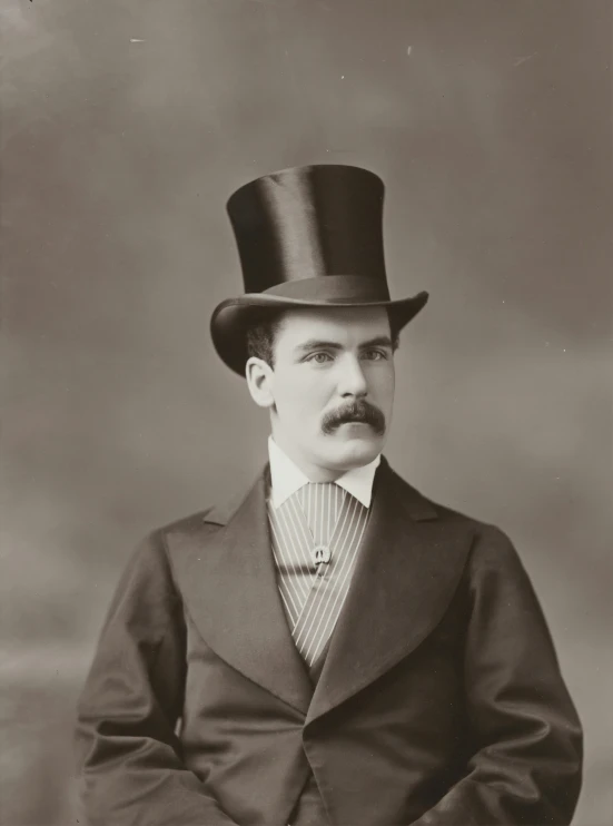 an old po of a man wearing a top hat