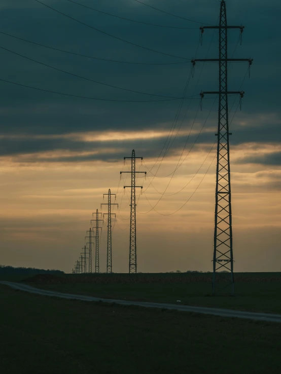 an image of power lines in the sky