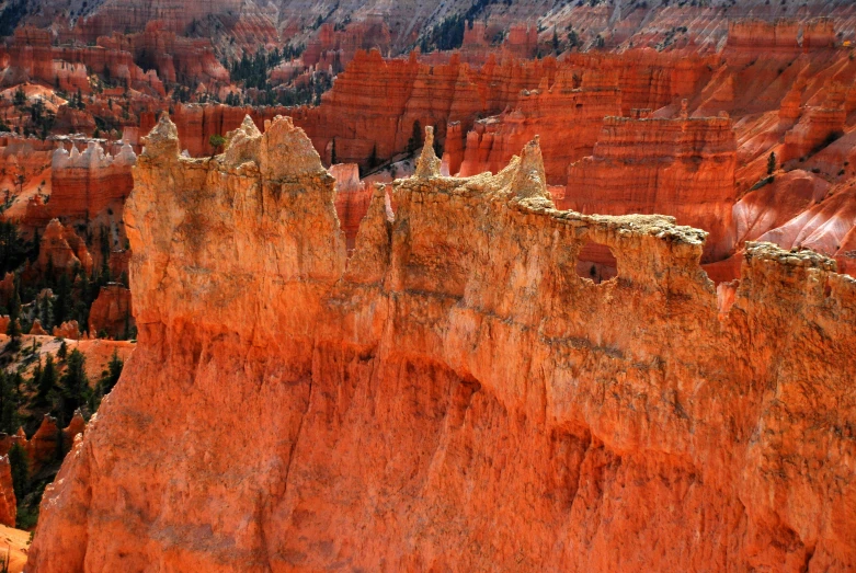 the rocky landscape is orange and brown