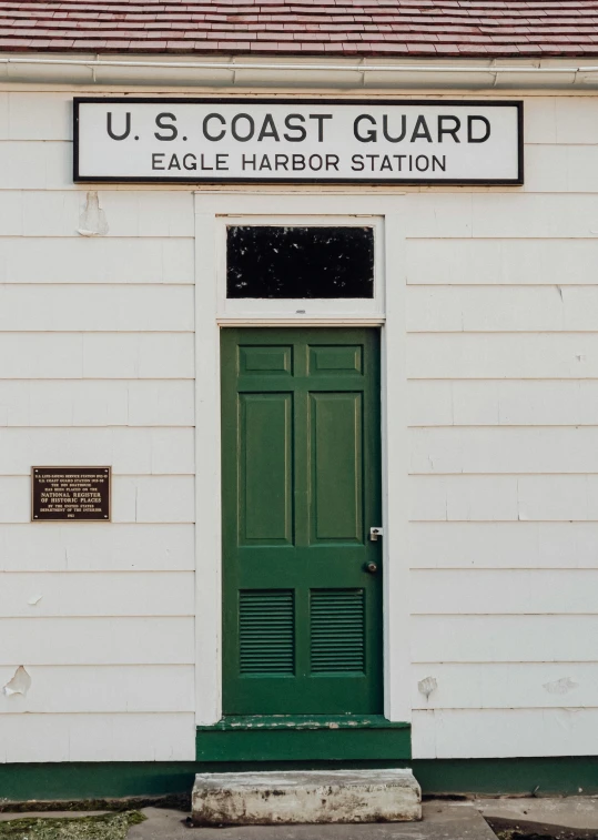 the door and window of the u s coast guard eagle harbor station