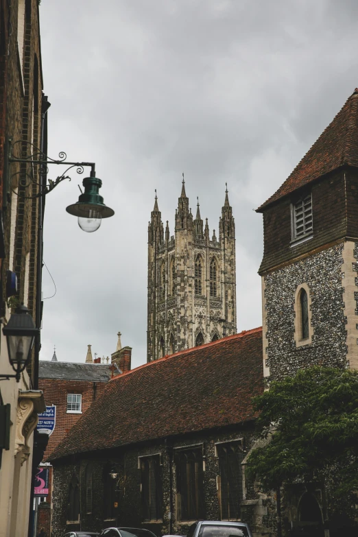 the cathedral is tall and has many windows