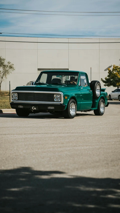 a pick up truck sitting in the parking lot