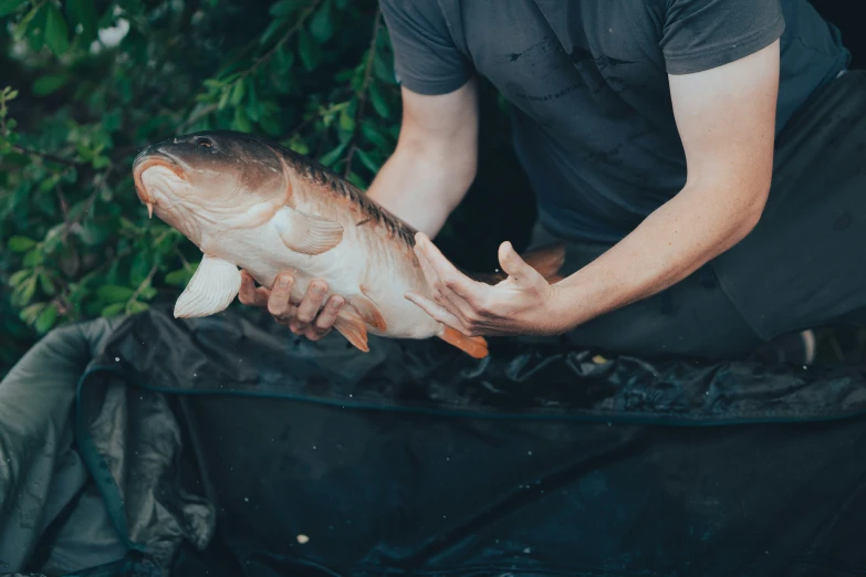 a man holding up an enormous fish