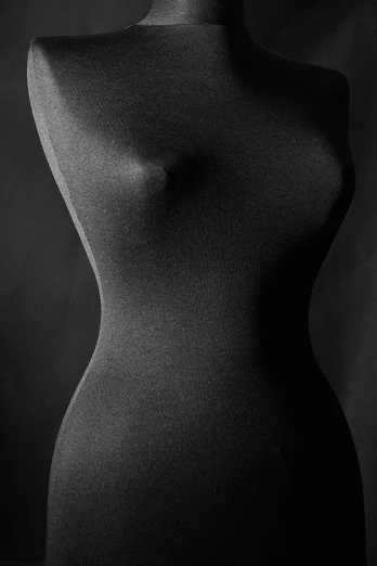 the shape of a female mannequin in black and white