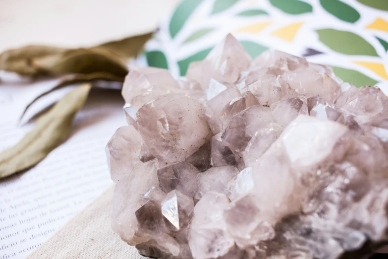 a couple of pieces of crystals sitting on top of a pillow