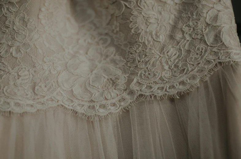 wedding dress showing off lace details on dress
