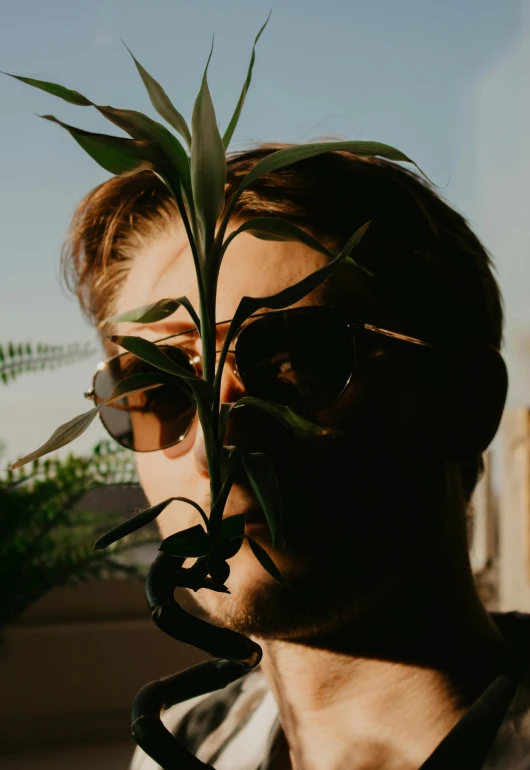 a close up of a person with eye glasses