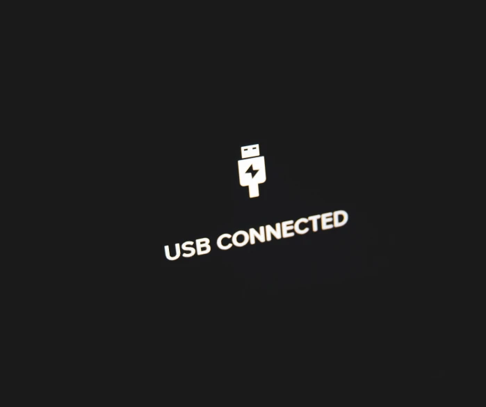 a computer sign with the words usb connected in it