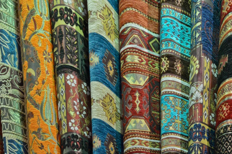 many colorful fabrics and fabric with a lot of different colors