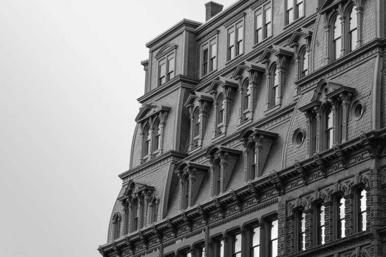 black and white pograph of an ornate building