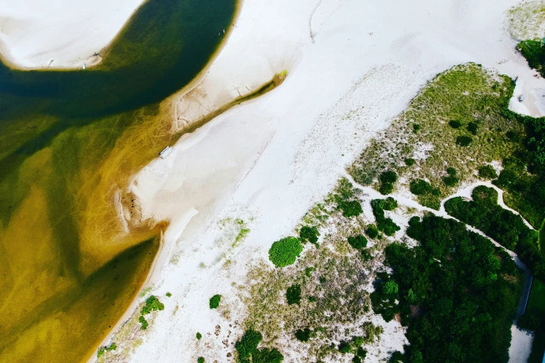 an aerial view of the top of a hill