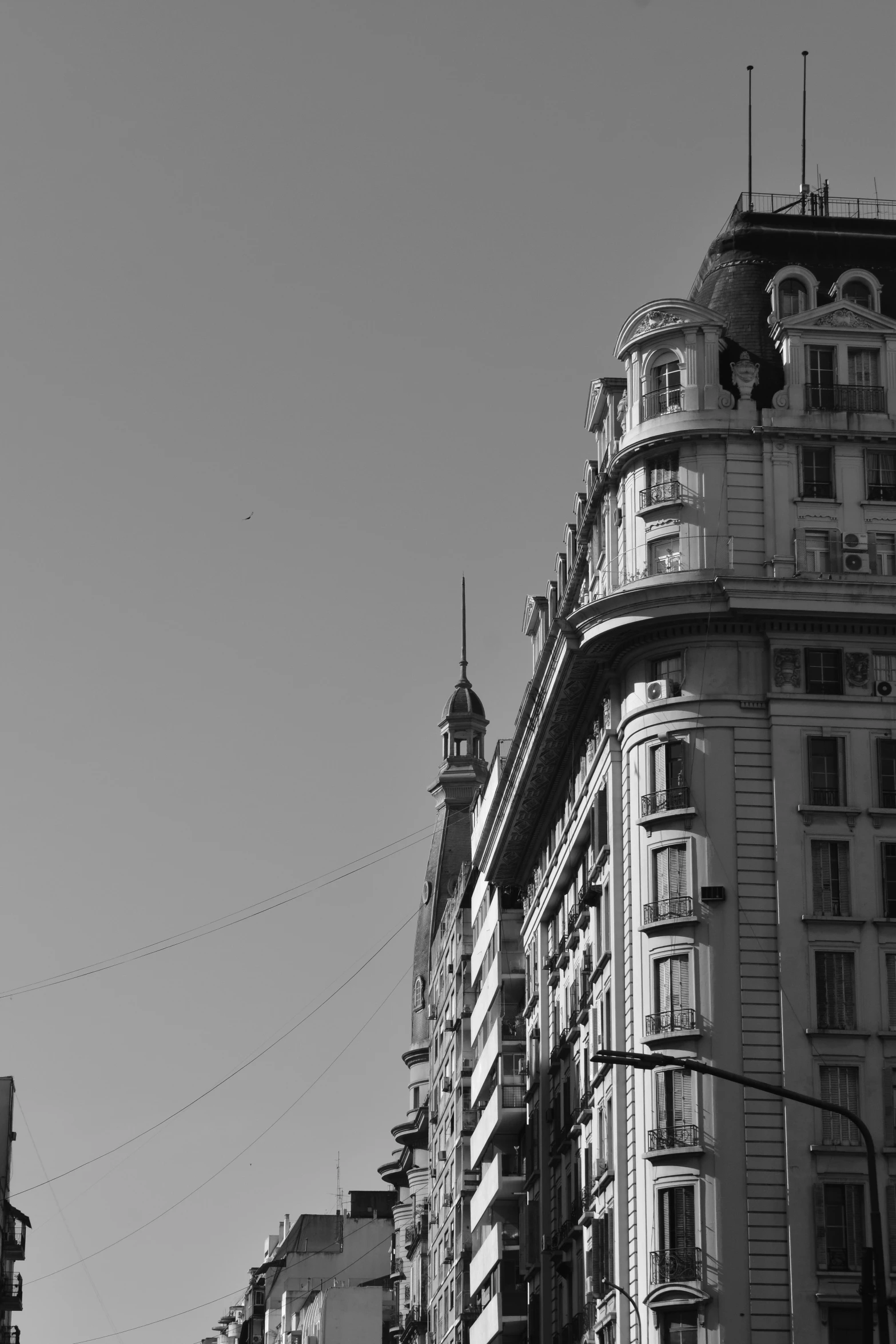 a street with traffic lights and buildings