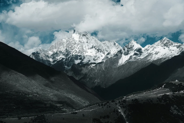 a view of a mountain range from a distance