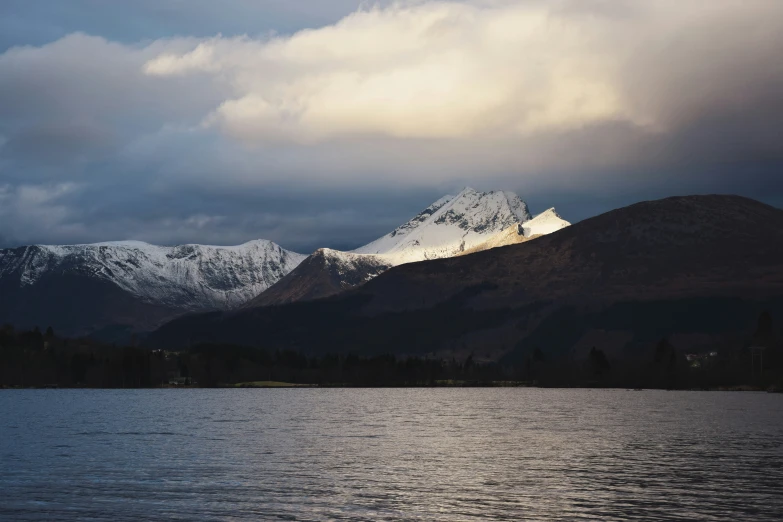 some snow capped mountains are in the distance