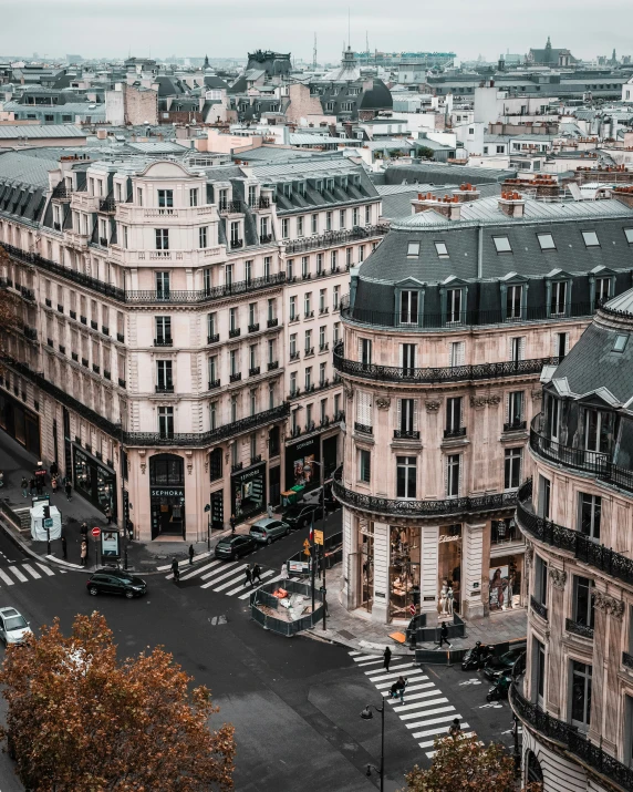 an overhead view of the city of paris