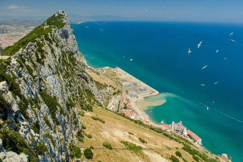 a view of the ocean from the top of a mountain