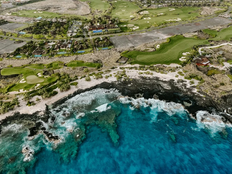 the course from above, is seen in the distance